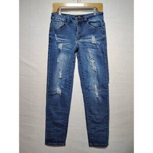 L &B Lucky & Blessed Jeans Women's Size 10 Mid Rise Boyfriend Medium Wash Ski